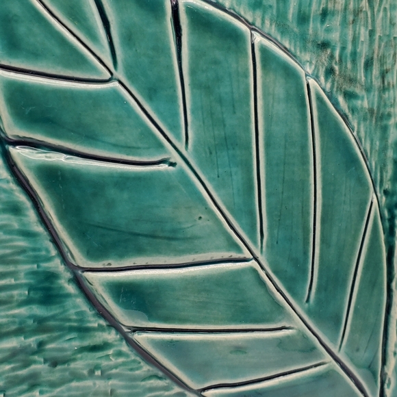 Vintage Soul By Lisa Glaze Teal Art Pottery Trivet Tile Signed Char Murray 8×8" - Picture 6 of 11